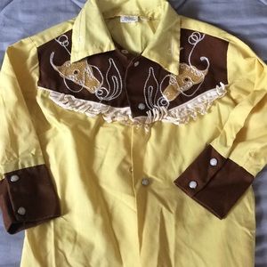 Vintage 1950s Toddler Western Cowboy Shirt